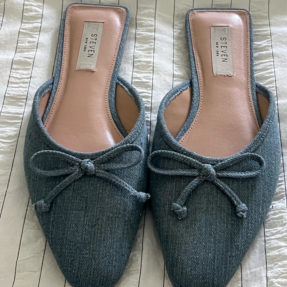Steven By Steve Madden Blue Denim Mules